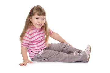 Little smiling girl isolated