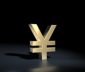 Obraz premium Yen symbol gold