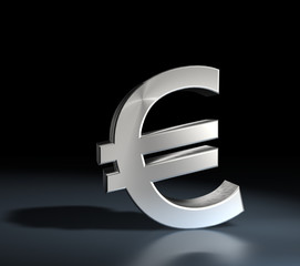 Fototapeta premium 3d chrome euro symbol