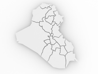 Three-dimensional map of Iraq