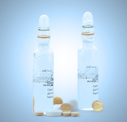two ampules and tablets