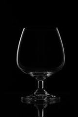 Glass on a black background