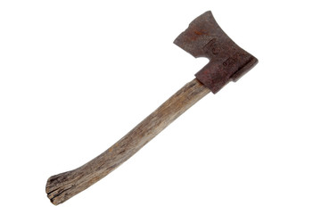 Old rusty axe