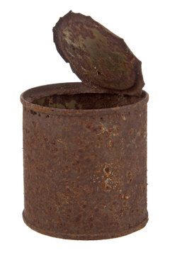 Old rusty tin can