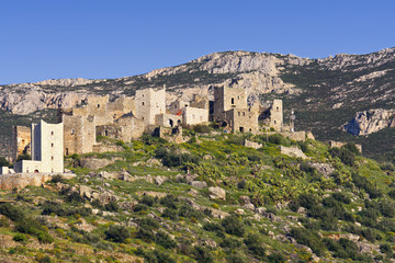 Fototapeta na wymiar Stare tradycyjne wieś Vathia na Mani w Grecji