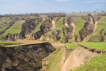 Naklejka premium Soil erosion in Ukraine.