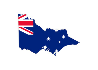 Obraz premium Victoria state flag and map