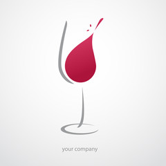 logo entreprise, logo vin, verre de vin