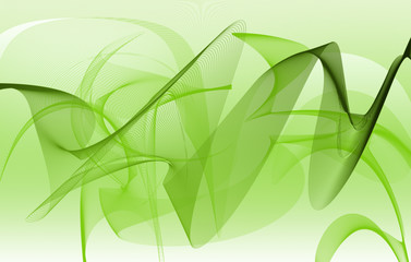 Green wavy abstract background.