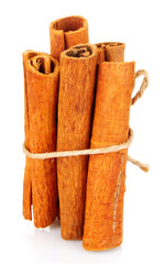 Cinnamon bark isolated on white