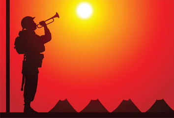 British soldier with bugle