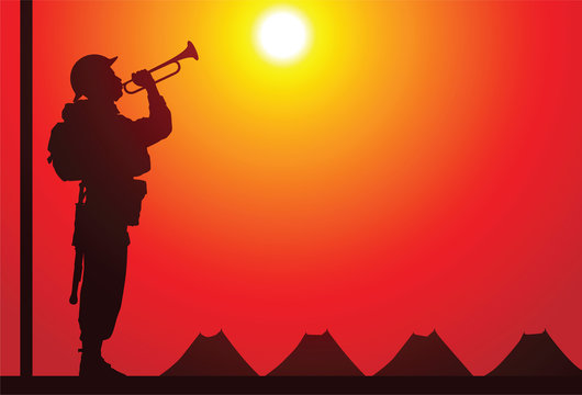 British soldier with bugle