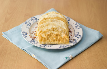 The Tatar meal, pies fried with forcemeat.