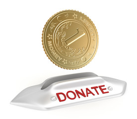 Donate concept icon, isolated on white