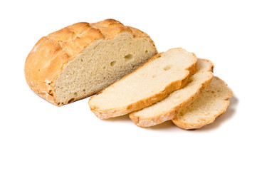 Half sliced white wheat round bread