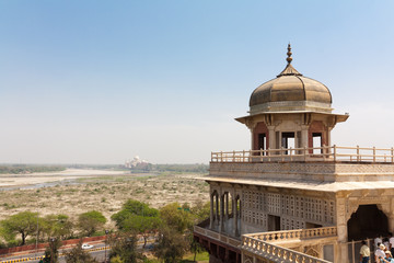 Fort Agra, widok na Taj Mahal, Indie