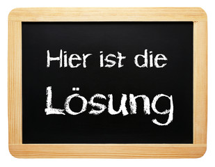 Obraz premium Hier ist die Lösung Kreidetafel