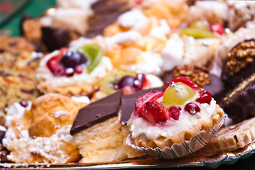 fruit and chocolate pastries