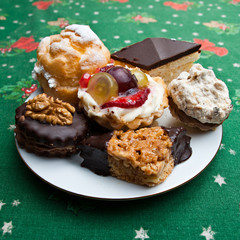 fruit and chocolate pastries