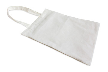White cotton bag  isolated on white background.