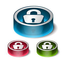 3d glossy lock icon