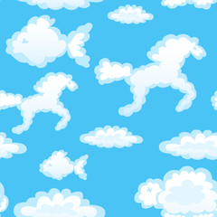 Seamless with toy clouds