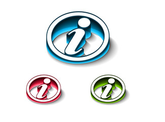 3d glossy information web icon