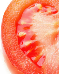 Slice tomato. Macro