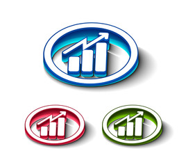 3d glossy business graph icon