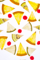 set of different fruits slices