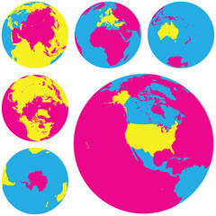 Vector illustration of Globes.