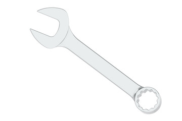 Shiny chrome 3D rendered wrench