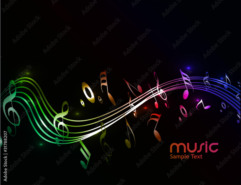 Wall mural Music notes design