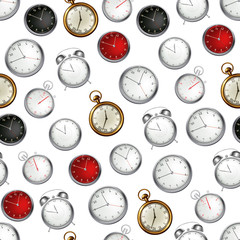 Naklejka premium Clock, seamless pattern