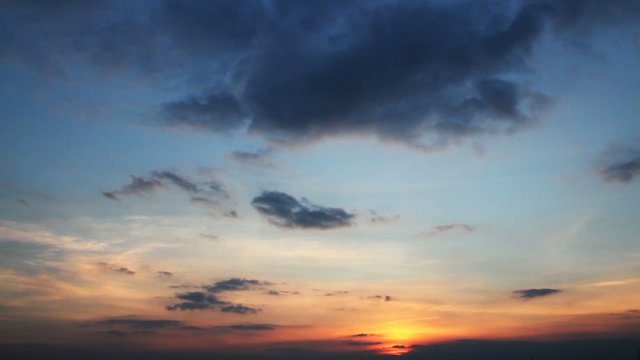 Time-lapse of sunset sky