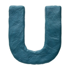 Colour plasticine letter isolated on a white background