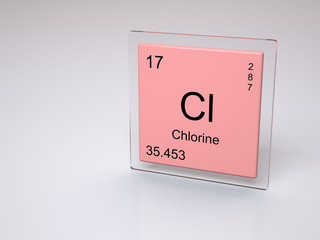 Chlorine - symbol Cl - chemical element of the periodic table