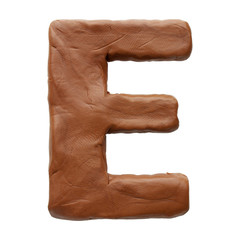 Colour plasticine letter isolated on a white background