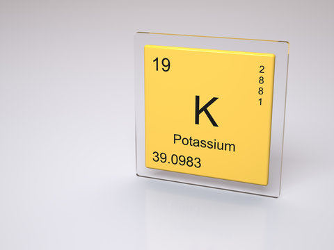 Potassium - symbol K - chemical element of the periodic table