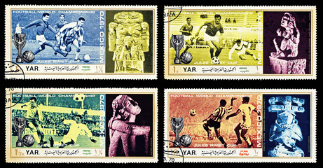 4 used Yemen stamps