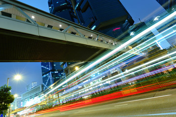 traffic in city at night