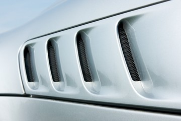 Detail of silver car