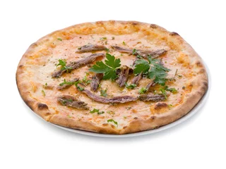 Papier Peint photo Pizzeria pizza napoli with anchovy and oregan- pizza napoletana
