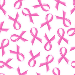vector illustration of a seamless pattern of pink Support Ribbon
