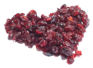 Heart made of dried cranberries