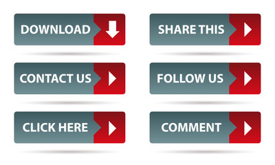 dark social networking buttons, grey and red