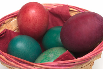 Easter eggs in the basket