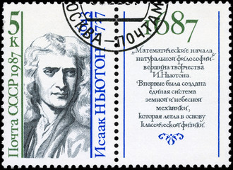 USSR - CIRCA 1987 Newton