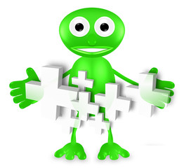 grünes Männchen - Plus