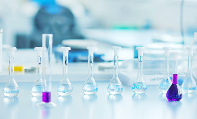 test tubes in bright modern labaratory